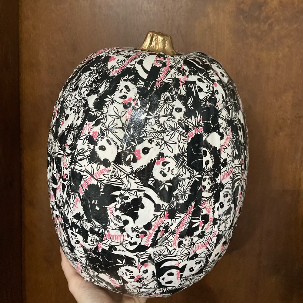 rare Lilly Pulitzer inspired large panda pumpkin